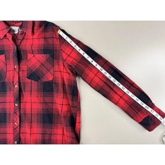 Natural Reflections Flannel Shirt Womens L Red Black Buffalo Check Plaid Outdoor - Picture 5 of 9